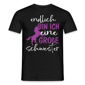 Endlich bin ich eine große Schwester - Männer T-Shirt - Schwarz - Vorne - AI Model Male 178 light (178cm)