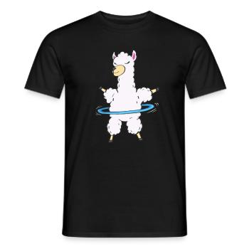 Hulahoop Lama Hullern Alpaka Fitness Fun - Männer T-Shirt - Schwarz - Vorne - AI Model Male 178 light (178cm)