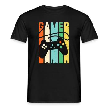 Gamer Console Contrôleur Retro Gaming - T-shirt homme - noir - Devant - AI Model Male 178 light (178cm)