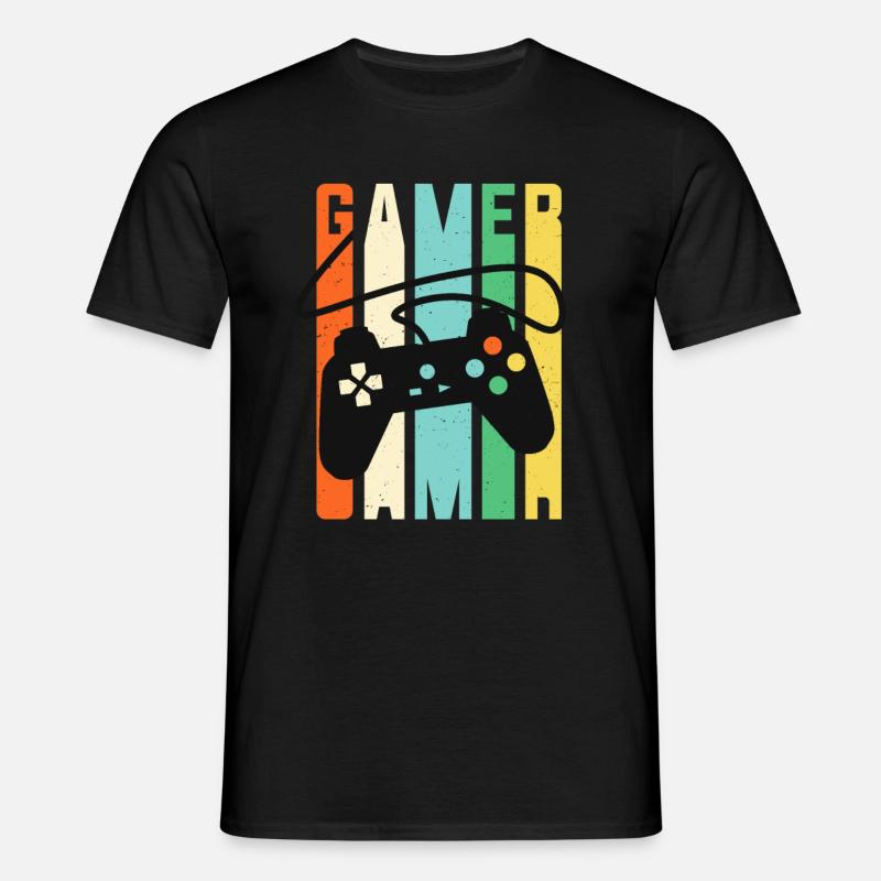 Gamer Console Controller Retro Gaming - Männer T-Shirt - Schwarz