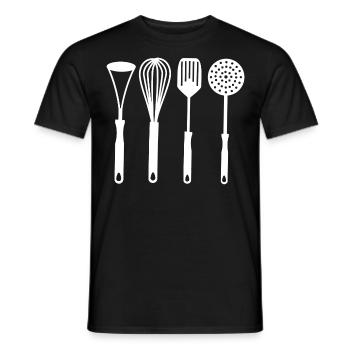 Kitchen utensils - Men's T-Shirt - black - Front - AI Model Male 178 light (178cm)