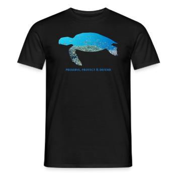 Tortue Océan Océan Protection de l’environnement Protection du climat - T-shirt homme - noir - Devant - AI Model Male 178 light (178cm)