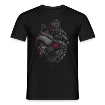 Viking warrior with axe - Men's T-Shirt - black - Front - AI Model Male 178 light (178cm)