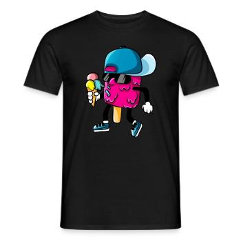 Coole Eiskreme Eis Lustiger Cartoon Kinder - Männer T-Shirt - Schwarz - Vorne - AI Model Male 178 light (178cm)