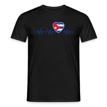 Cuba Herzschlag Flagge Puls Cubaner - Männer T-Shirt - Schwarz - Vorne - AI Model Male 178 light (178cm)