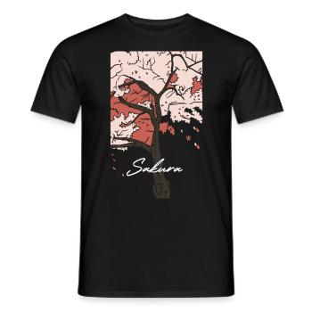 Sakura - Men's T-Shirt - black - Front - AI Model Male 178 light (178cm)