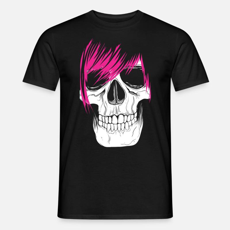 Emo Totenkopf - Männer T-Shirt - Schwarz