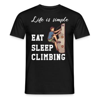 Life is simple - Climbing - Men's T-Shirt - black - Front - AI Model Male 178 light (178cm)