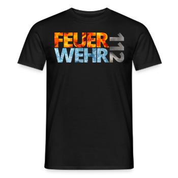Feuerwehr 112 Feuerwehrmann Feuerwehrfrau - Männer T-Shirt - Schwarz - Vorne - AI Model Male 178 light (178cm)