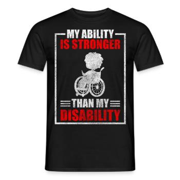 Behinderung Rolli Fahrer Sarkasmus - Männer T-Shirt - Schwarz - Vorne - AI Model Male 178 light (178cm)
