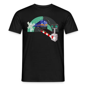Eisenbahn Übergang Schranke Eisenbahner - Männer T-Shirt - Schwarz - Vorne - AI Model Male 178 light (178cm)