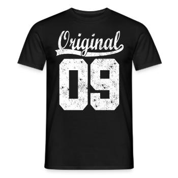 Born 2009 birthday shirt - Men's T-Shirt - black - Front - AI Model Male 178 light (178cm)
