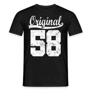 Original of 58 - Men's T-Shirt - black - Front - AI Model Male 178 light (178cm)
