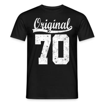 Original of 70 - Men's T-Shirt - black - Front - AI Model Male 178 light (178cm)
