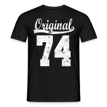 74 born Gift - Men's T-Shirt - black - Front - AI Model Male 178 light (178cm)