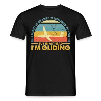 Glider Glider Vintage Glider Retro - Men's T-Shirt - black - Front - AI Model Male 178 light (178cm)