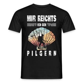 Pilgern - Männer T-Shirt - Schwarz - Vorne - AI Model Male 178 light (178cm)
