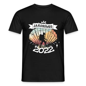 Jakobsweg 2022 - Männer T-Shirt - Schwarz - Vorne - AI Model Male 178 light (178cm)