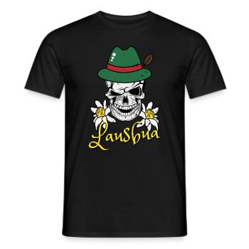 Lausbua Bayern Totenkopf Bayer Trachten - Männer T-Shirt - Schwarz - Vorne - AI Model Male 178 light (178cm)