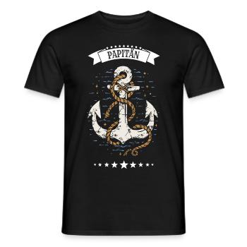 papitän - Männer T-Shirt - Schwarz - Vorne - AI Model Male 178 light (178cm)