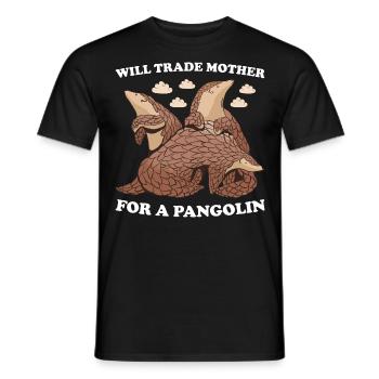 Will Trade Mother For A Pangolin - Men's T-Shirt - black - Front - AI Model Male 178 light (178cm)