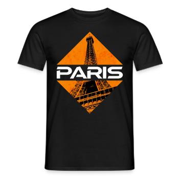 Paris France City Skyline Home Love - Men's T-Shirt - black - Front - AI Model Male 178 light (178cm)