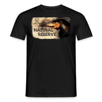 Serie "NATURSCHUTZGEBIET" - Kormoran - Männer T-Shirt - Schwarz - Vorne - AI Model Male 178 light (178cm)