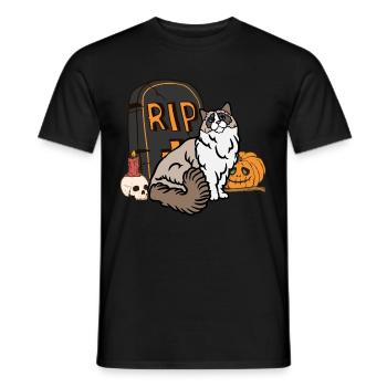 Süße Ragdoll Halloween Katze - Männer T-Shirt - Schwarz - Vorne - AI Model Male 178 light (178cm)