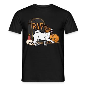 Süßer Papillon Halloween Kostüm Hund - Männer T-Shirt - Schwarz - Vorne - AI Model Male 178 light (178cm)