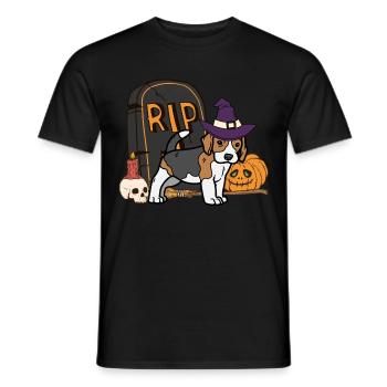 Cute Beagle Halloween Dog - Men's T-Shirt - black - Front - AI Model Male 178 light (178cm)