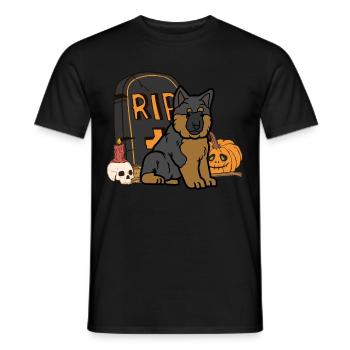 Mignon berger allemand Halloween Costume Chien - T-shirt homme - noir - Devant - AI Model Male 178 light (178cm)