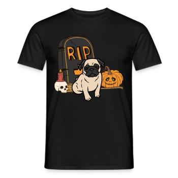 Süßer Mops Halloween Kostüm Hund - Männer T-Shirt - Schwarz - Vorne - AI Model Male 178 light (178cm)