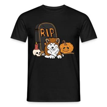 Mignon Akita Halloween Costume Chien - T-shirt homme - noir - Devant - AI Model Male 178 light (178cm)
