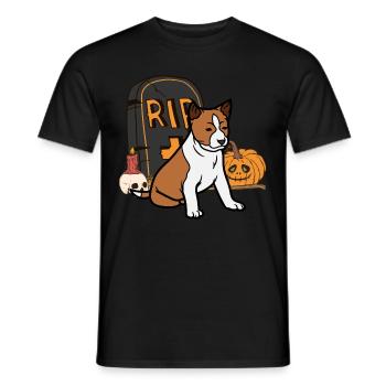 Basenji Halloween Kostüm Hund - Männer T-Shirt - Schwarz - Vorne - AI Model Male 178 light (178cm)