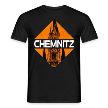 Chemnitz Germany City Skyline Home Love - Men's T-Shirt - black - Front - AI Model Male 178 light (178cm)