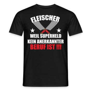 Fleischer Metzger Zerleger Schlachter - Männer T-Shirt - Schwarz - Vorne - AI Model Male 178 light (178cm)