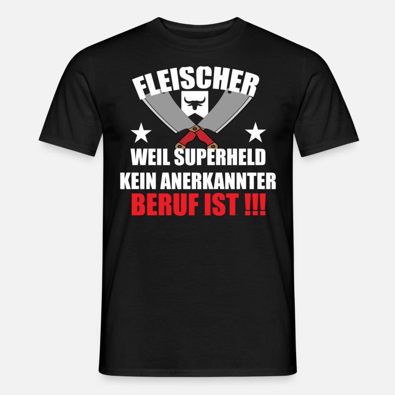 Fleischer Metzger Zerleger Schlachter - Männer T-Shirt - Schwarz