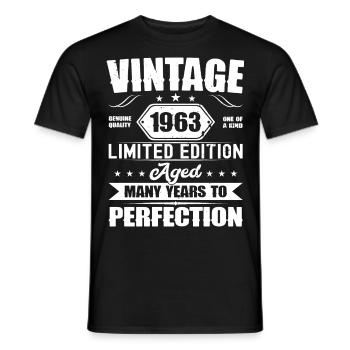 60 Cadeau d’anniversaire Homme Femme 1963 Né - T-shirt homme - noir - Devant - AI Model Male 178 light (178cm)