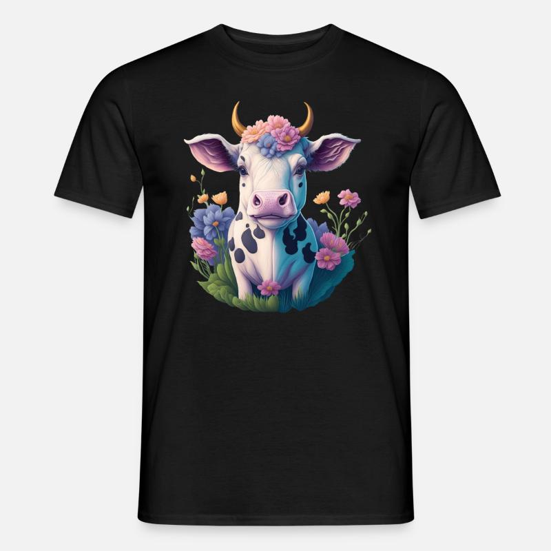 Kuh - Männer T-Shirt - Schwarz