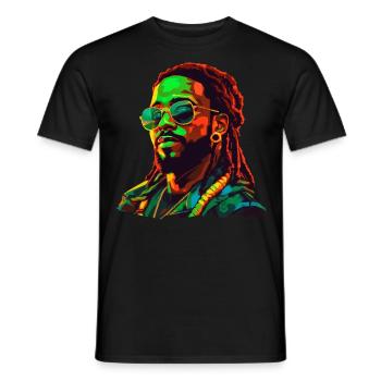 Unleash Your Confidence: Ragga Man Big! - Men's T-Shirt - black - Front - AI Model Male 178 light (178cm)