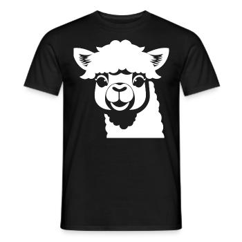 Funny Alpaca Silhouette Cheeky Fun Alpacas - Men's T-Shirt - black - Front - AI Model Male 178 light (178cm)