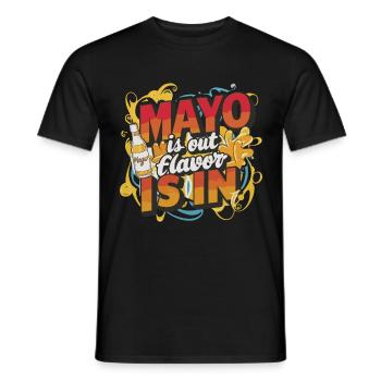 Détesteur de mayonnaise, anti mayonnaise, haineux de la mayonnaise - T-shirt homme - noir - Devant - AI Model Male 178 light (178cm)