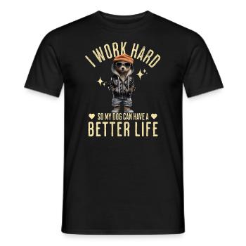 Chien Chiens Drôle Dire - T-shirt homme - noir - Devant - AI Model Male 178 light (178cm)