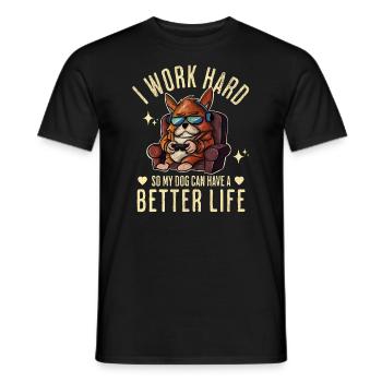 Chien Chiens Drôle Dire - T-shirt homme - noir - Devant - AI Model Male 178 light (178cm)