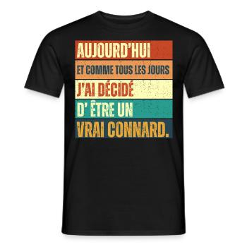 J' ai décidé d' être un vrai connard humour rétro - T-shirt homme - noir - Devant - AI Model Male 178 light (178cm)