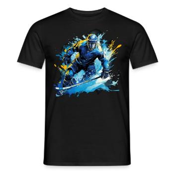 Joueur de hockey cool en équipement de hockey au lycée - T-shirt homme - noir - Devant - AI Model Male 178 light (178cm)