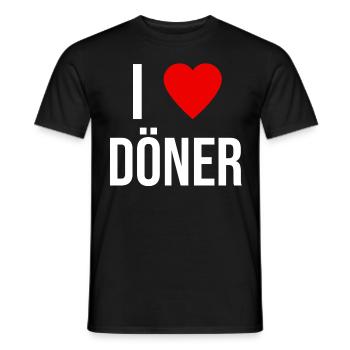 I LOVE DÖNER - Männer T-Shirt - Schwarz - Vorne - AI Model Male 178 light (178cm)