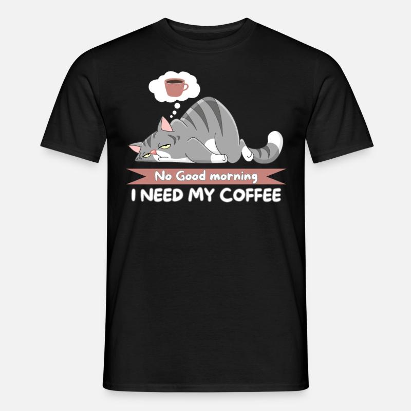 I need coffee first - Men's T-shirt - black