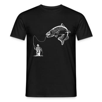 Pêcheurs à la ligne - T-shirt homme - noir - Devant - AI Model Male 178 light (178cm)