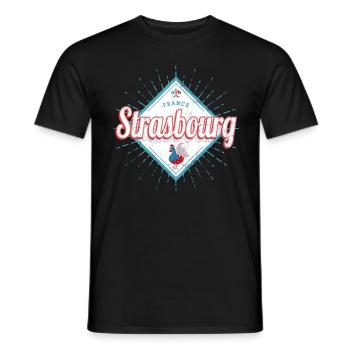 Strasbourg Grand Est France Coq Souvenir - T-shirt homme - noir - Devant - AI Model Male 178 light (178cm)